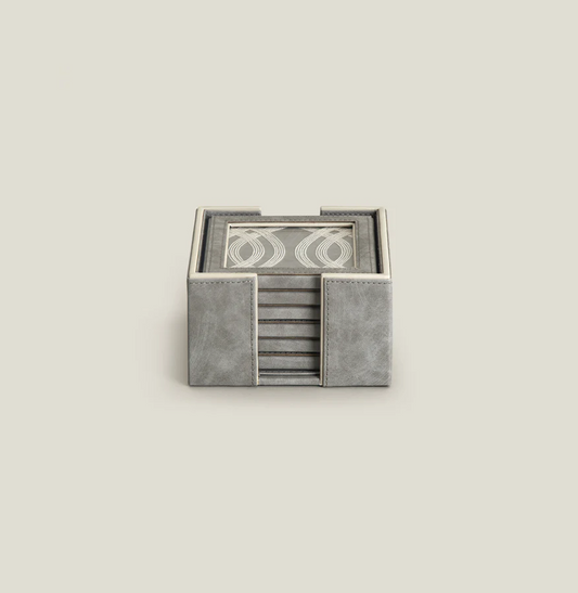 Shagreen Coaster Set with Holder