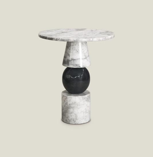 Antique Brass Inlay Side Table