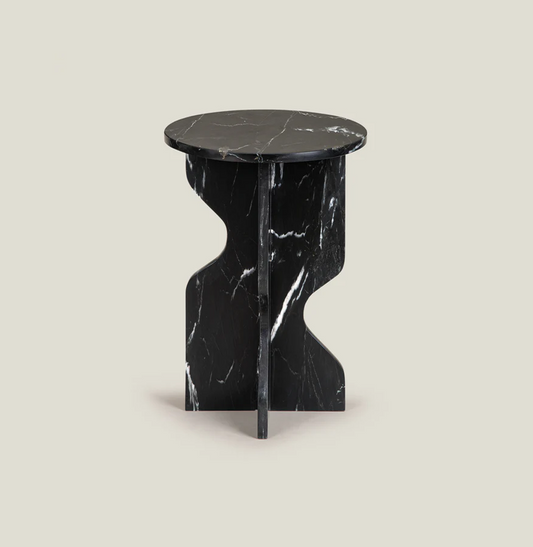 Nero Marquina Sculptural Side Table
