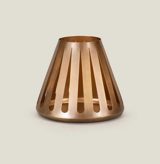 Slotted Copper Cone Candle Shade