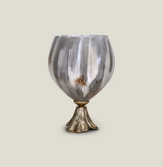 Smoked Glass Goblet Vase
