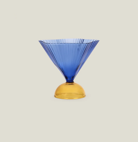 Ribbed Glass Martini Vase